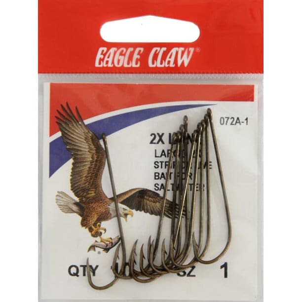 Eagle Claw 376TSH-12 2X Treble Regular Shank Curved Point Hook, Gold, Size  12 